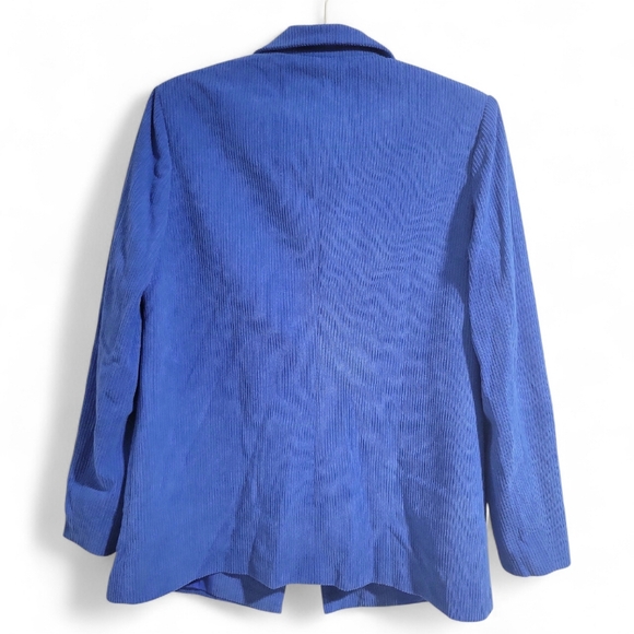 Pretty Garden Women's Blue Winter Corduroy Blazer Jacket Size Sm Oversized - Picture 6 of 16